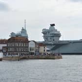 Royal Navy aircraft carrier HMS Prince of Wales returns to Portsmouth Naval Base after breaking down off the Isle of Wight