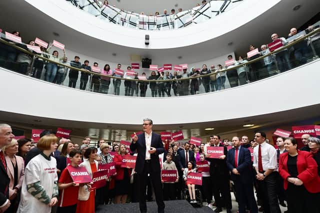 Keir Starmer joins Anas Sarwar in launching Scottish Labour's general election campaign (Photo by John Devlin)