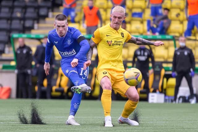 Craig Sibbald, right, was impressed with the performance of young Livingston striker Jack Hamilton against Rangers.