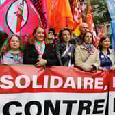 A protest against the National Rally party in France, where attempts are being made to form a united front against the far-right (Picture: Laure Boyer/Hans Lucas/AFP via Getty Images)