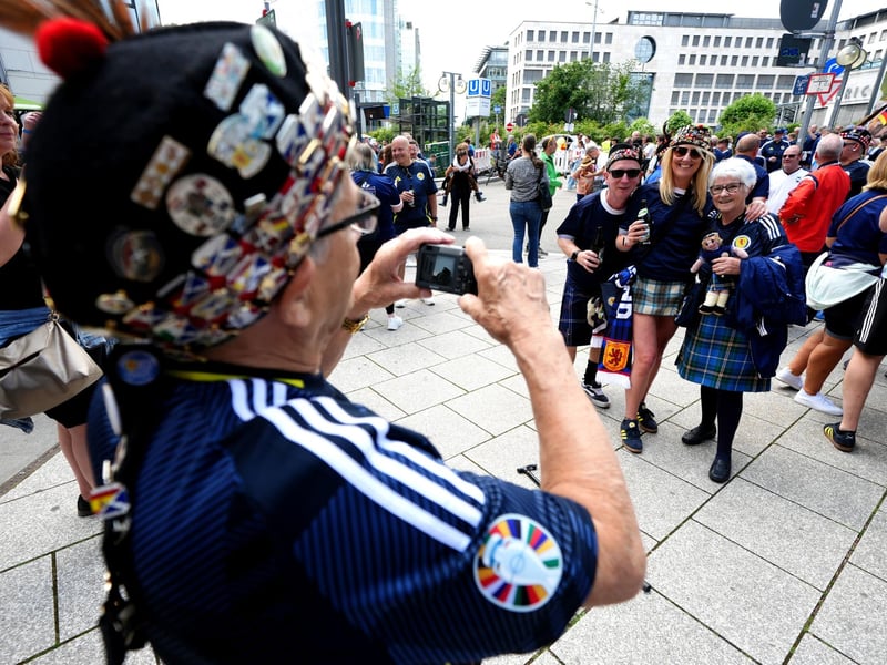 Scotland fans in Stuttgart ahead of their Euro 2024 group A game against Hungary