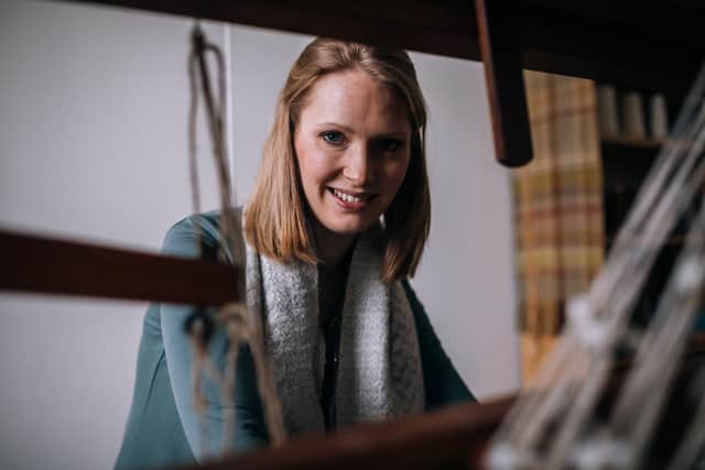 Araminta Campbell is led by Araminta Birse-Stewart. Picture: Ciara Menzies.