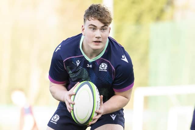 Scotland centre Kerr Yule is looking forward to facing world champions France in the Under-20 Six Nations at The Hive on Friday night. (Photo by Ross MacDonald / SNS Group)