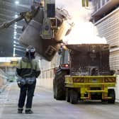 An employees working at the aluminium factory in Lochaber.