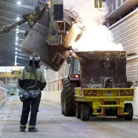 An employees working at the aluminium factory in Lochaber.