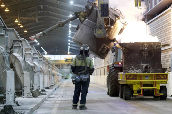 An employees working at the aluminium factory in Lochaber.