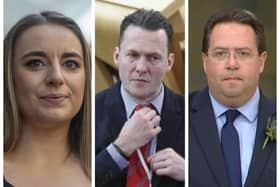 Some of the contenders to replace Douglas Ross as Scottish Tories leader (from left to right): Meghan Gallacher, Russell Findlay and Craig Hoy