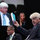 Stanley Johnson (right) at the Conservative Party Conference in Manchester. Picture: PA