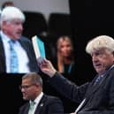 Stanley Johnson (right) at the Conservative Party Conference in Manchester. Picture: PA