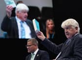 Stanley Johnson (right) at the Conservative Party Conference in Manchester. Picture: PA