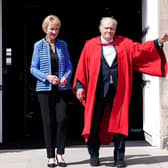 Jack Nicklaus with wife Barbara Nicklaus, after being made an Honorary Citizen of St Andrews