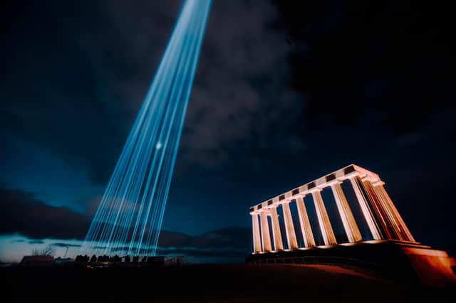 The Edinburgh International Festival staged a light show at the start of August to mark the start of the city's cultural extravaganza. Picture: Ryan Buchanan