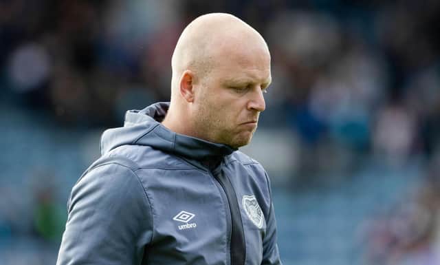 Hearts technical director Steven Naismith looks dejected after his side's 1-0 loss against Dundee at Dens Park (Photo by Mark Scates / SNS Group)