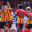 Partick Thistle's Kevin Holt celebrates his opener in the 3-0 win over Morton at Firhill (Photo by Alan Harvey / SNS Group)