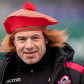 Richard Cockerill sports a 'see you Jimmy' hat after Scotland's win over England in 2018. He was coach of Edinburgh at the time.  Picture: Ross Parker/ SNS