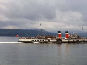 Waverley leaving Dunoon last Friday on one of the last sailings of her summer season on the Clyde (Picture: John Devlin)