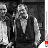 Eric Chappell with star Leonard Rossiter on the Rising Damp set in 1974 (Picture: ITV/Shutterstock)