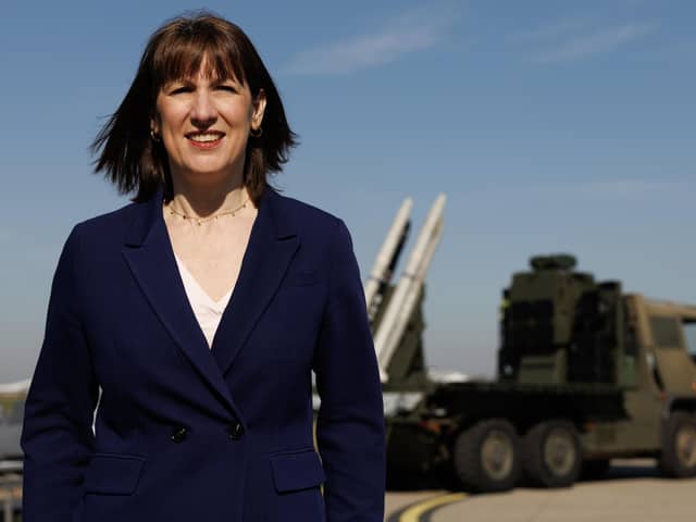 Chancellor of the Exchequer Rachel Reeves stands near an ASRAAM missile during a visit to RAF Northolt in north London last week (Picture: Dan Kitwood/PA Wire)