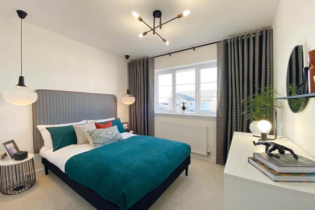 A bedroom in the Leven model