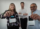 Kathrina Skinner (Waire Health), Mark Beaumont (Eos) and Dave Hurhangee (Waire Health). Picture: Stewart Attwood