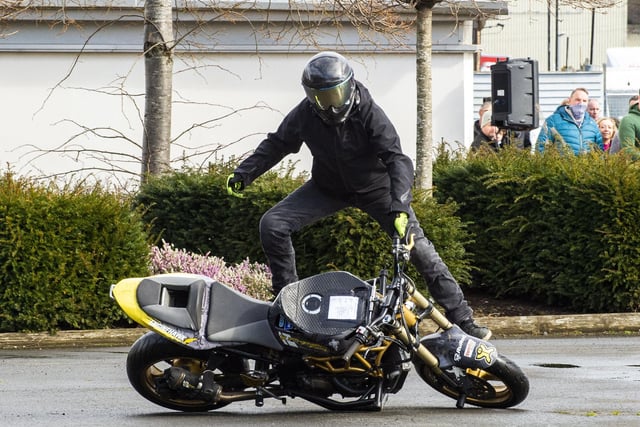 Mark Van Driel from the Two Brothers Racing stunt team. Picture; Lisa Ferguson