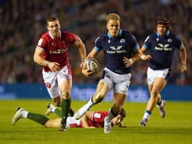 Scotland's Duhan van der Merwe in full flow during the impressive 35-7 win over Wales. Picture: Andrew Milligan/PA Images