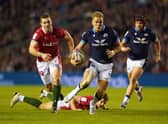 Scotland's Duhan van der Merwe in full flow during the impressive 35-7 win over Wales. Picture: Andrew Milligan/PA Images