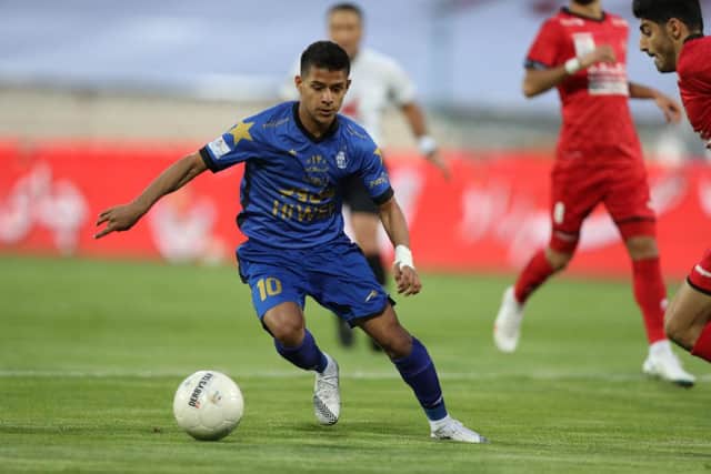 Mehdei Ghaedi in action during the derby match between Esteghlal vs Persepolis at Azadi Stadium on May 14, 2021 in Tehran, Iran. (Photo by Amin Mohammad Jamali/Getty Images)