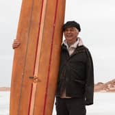 Detail of Sam Howard's Portrait of Scottish surfing pioneer Willie Tait PIC: Samuel Howard