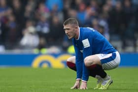 Rangers' John Lundstram looks dejected after the defeat by Celtic.