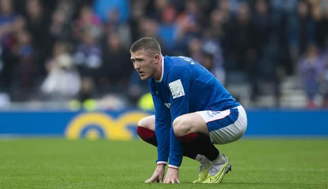 Rangers' John Lundstram looks dejected after the defeat by Celtic.