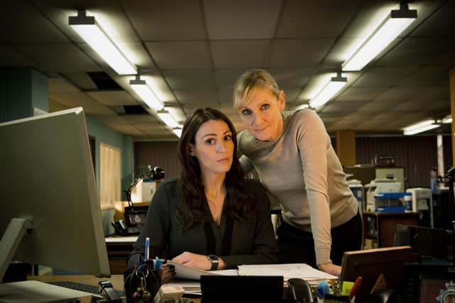 Lesley Sharp as DC Janet Scott and Suranne Jones as ADI Rachel Bailey in 'Scott & Bailey' which ran on ITV from 2011-16.