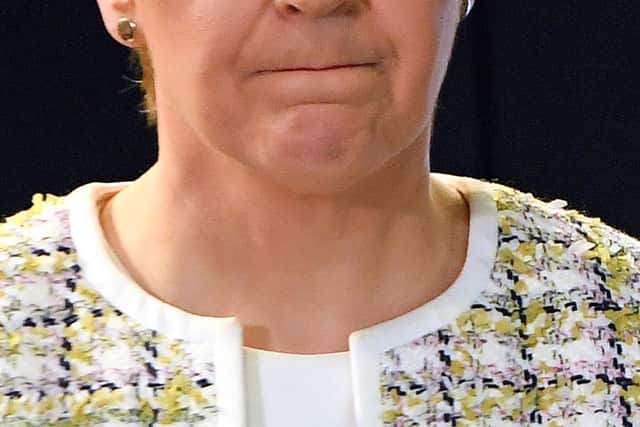 Scotland's First Minister Nicola Sturgeon speaks during a press conference at St Andrew's House in Edinburgh yesterday.  Picture: Andy Buchanan via Getty Images