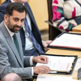 First Minister Humza Yousaf during First Minister's Questions (FMQs) in the main chamber of the Scottish Parliament in Edinburgh.