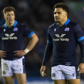 Huw Jones and Sione Tuipulotu have been named in the Guinness Six Nations Team of the Championship. (Photo by Ross MacDonald / SNS Group)
