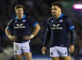 Huw Jones and Sione Tuipulotu have been named in the Guinness Six Nations Team of the Championship. (Photo by Ross MacDonald / SNS Group)