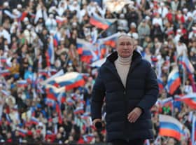 Vladimir Putin's regime exists in an Orwellian alternative universe, where war is good and peace is defeat (Picture: Mikhail Klimentyev/Sputnik/AFP via Getty Images)