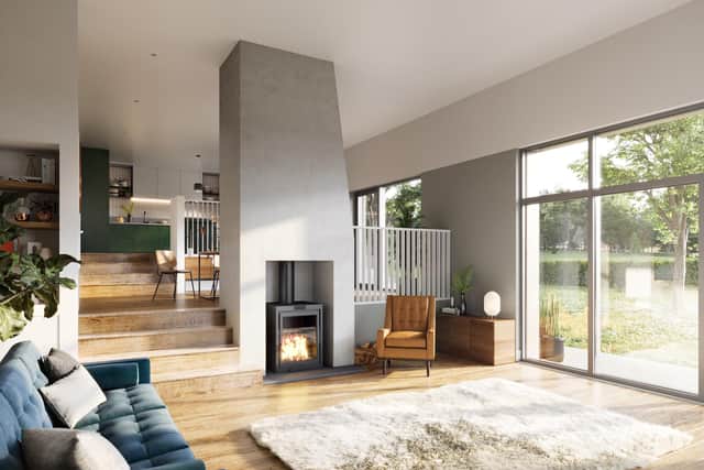 An artist’s impression of a timber-clad house at Athron Hill