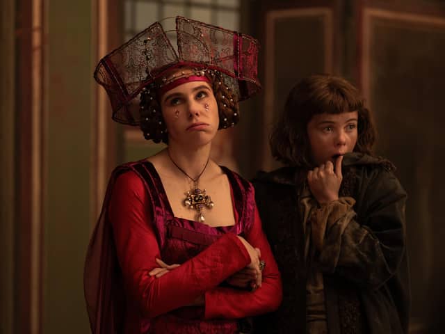Zosia Mamet and Saoirse-Monica Jackson dodge the Black Plague in The Decameron. Picture: Giulia Parmigiani/Netflix