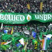 Celtic fans display a banner before kick-off. Fan safety and security issues led to the decision by Celtic and Rangers to have home supporters only for the cinch Premiership match at Parkhead and the post-split game at Ibrox at a date yet to be determined.