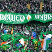 Celtic fans display a banner before kick-off. Fan safety and security issues led to the decision by Celtic and Rangers to have home supporters only for the cinch Premiership match at Parkhead and the post-split game at Ibrox at a date yet to be determined.