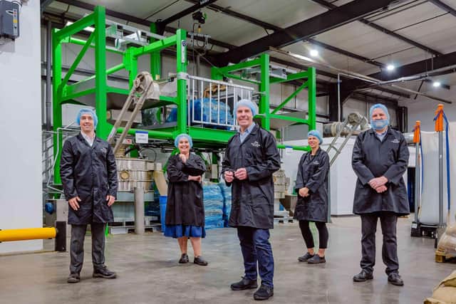 The Matthew Algie senior management team at the green bean facility.