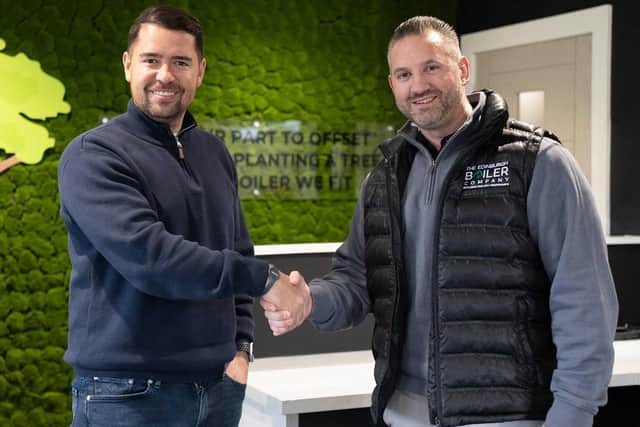 Edinburgh Boiler Company chairman Mark Glasgow, left, with new managing director Dougie Bell.