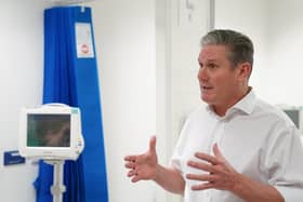 Labour leader Sir Keir Starmer during a visit to St James' University Hospital in Leeds last month. Photo: Joe Giddens/PA Wire