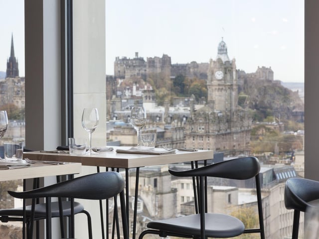Perched atop Calton Hill, The Lookout has some of the best views of the Edinburgh skyline. It offers seasonal dishes with dedicated breakfast, lunch, and dinner menus.