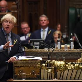 Prime Minister Boris Johnson during Prime Minister's Questions in the House of Commons. Picture Photo credit should read: UK Parliament/Jessica Taylor/PA Wire