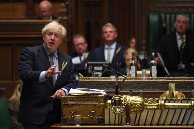 Prime Minister Boris Johnson during Prime Minister's Questions in the House of Commons. Picture Photo credit should read: UK Parliament/Jessica Taylor/PA Wire