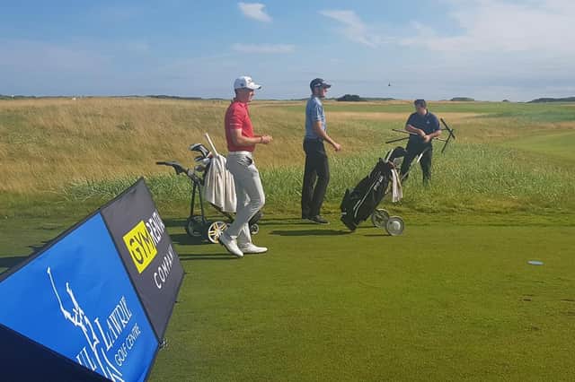 Sam Locke, left, and Chris Robb fought out a sudden-death play-off in the Carnoustie Challenge, the first event on the new Tartan Pro Tour