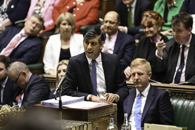 Prime Minister Rishi Sunak speaking during Prime Minister's Questions in the House of Commons. Photo: UK Parliament/Maria Unger/PA Wire