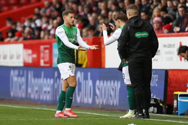 Hibs forward Jamie Gullan started his first match of the season in the 1-0 defeat to Aberdeen last weekend. (Photo by Craig Williamson / SNS Group)